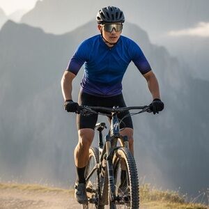 Vicleo Movement Men's Pro Gear Series Cycling Jersey Blue-Black Ombre Size-M NWT